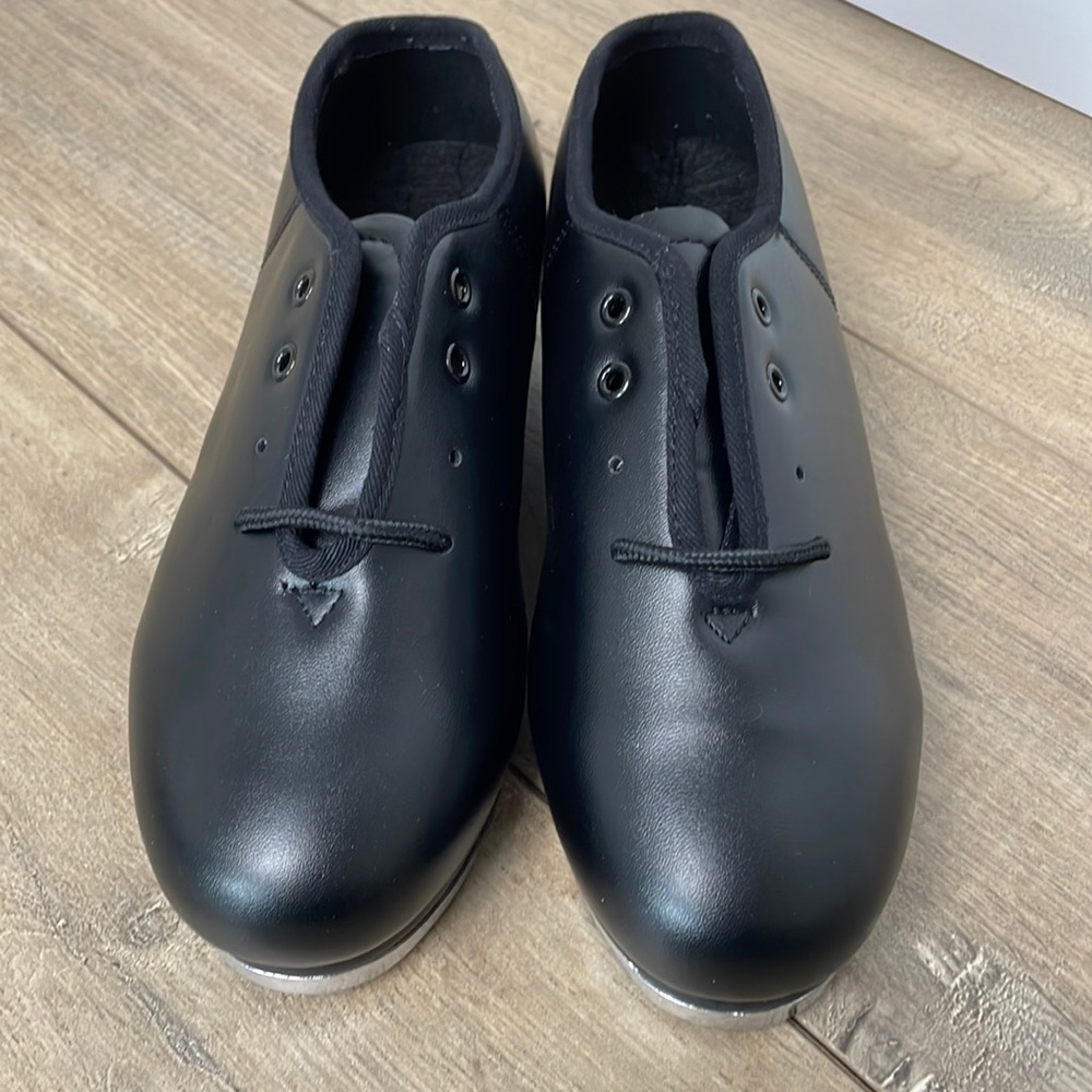 New Child Lace Up Black Tap Shoes Size 3.5